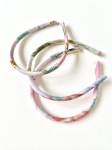 Rib Knit Skinny Headband | Watercolor Fabric | Hard Headband | Comfortable Headband | Made to Order-Headband-Bardot Bow Gallery-Faded Seafoam-Single-Bardot Bow Gallery