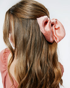 Silk Statement Bow | As Seen in Glamour Beauty Edit | Big Bow Barrette | Luxury Designer Hair Accessories | Made to Order-Hair Bow-Bardot Bow Gallery-Black-Medium Barrette-Bardot Bow Gallery