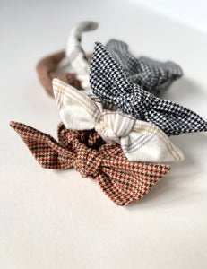 Fall Prep Set | Knot Headband and Knot Scrunchie | Sophisticated Luxury Accessories | Hand Tied and Made to Order-Set-Bardot Bow Gallery-Harvard Houndstooth-Knot Scrunchie-Bardot Bow Gallery