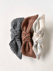 Fall Prep Set | Knot Headband and Knot Scrunchie | Sophisticated Luxury Accessories | Hand Tied and Made to Order-Set-Bardot Bow Gallery-Harvard Houndstooth-Knot Scrunchie-Bardot Bow Gallery