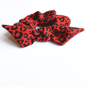 UC Bearcats Knot Scrunchie | Crepe Series | Red, Black, and White | Game Day Hair | Handmade in Cincinnati-scrunchie-Bardot Bow Gallery-Red and Black-Bardot Bow Gallery