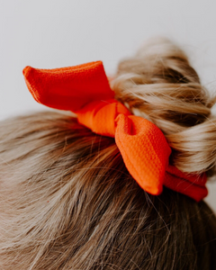 Crepe Oversize Knot Scrunchie | Bow Scrunchie | Multiple Colors | Hand Tied-scrunchie-Bardot Bow Gallery-Black-Bardot Bow Gallery