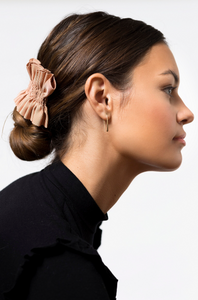 Ruffle Barrette | Petersham Grosgrain Ribbon | Hand Gathered | Made to Order-Hair Bow-Bardot Bow Gallery-Black-Medium Barrette-Bardot Bow Gallery