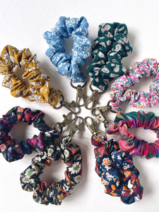 Wristlet Scrunchie | Keychain Scrunchie | Assorted Patterns | Made to Order-Wristlet-Bardot Bow Gallery-Forget-Me-Knot-Blue-Bardot Bow Gallery