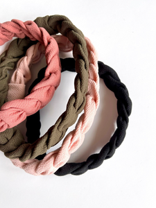Crepe Braided Headband | Vogue's Beauty Edit | Soft Headband | Multiple Colors | Made to Order-Headband-Bardot Bow Gallery-Black-Bardot Bow Gallery