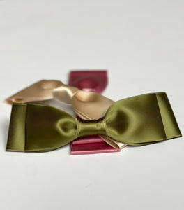 Satin Blair Bow | Special Occasion Bow | Luxury Designer Hair Accessories | Made to Order-Hair Bow-Bardot Bow Gallery-Ivy Green-Medium Alligator Clip-Bardot Bow Gallery
