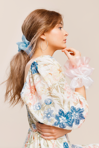 Organza Ruffle Scrunchie | Oversize Scrunchie | Spring Pastel Hair Accessories | Handmade-scrunchie-Bardot Bow Gallery-Pink-Bardot Bow Gallery