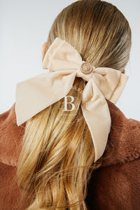 Parisienne Chic Bow | Oversize Velvet Short Bow | Classic Sophistication | Luxury Designer Hair Bow | Made to Order-Hair Bow-Bardot Bow Gallery-Black-Small Alligator Clip-Bardot Bow Gallery