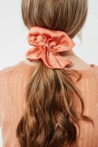 Ruffle Silk Series Scrunchie | Silky Satin Chiffon | Luxury Designer Hair Scrunchies | Handmade-scrunchie-Bardot Bow Gallery-Nectarine-Bardot Bow Gallery