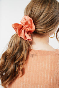 Ruffle Silk Series Scrunchie | Silky Satin Chiffon | Luxury Designer Hair Scrunchies | Handmade-scrunchie-Bardot Bow Gallery-Rose Quartz-Bardot Bow Gallery