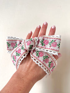 The Rosie Bow | Gift for her | Valentine's Bows | Springtime Bow | Galentine's-Bardot Bow Gallery-Small Alligator Clip-Bardot Bow Gallery