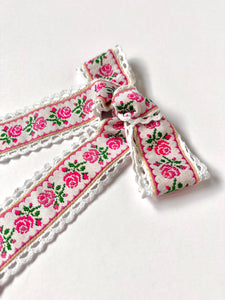 The Rosie Bow | Gift for her | Valentine's Bows | Springtime Bow | Galentine's-Bardot Bow Gallery-Small Alligator Clip-Bardot Bow Gallery