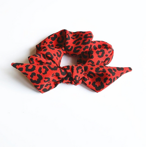 Cat Print Collection Knot Scrunchie | Crepe Series | Oversize Bow Knot Scrunchie | Multiple Patterns-scrunchie-Bardot Bow Gallery-Mauve Leopard-Bardot Bow Gallery