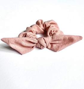 Linen Petite Knot Scrunchie | Multiple colors-scrunchies-Bardot Bow Gallery-Dusty Pink-Bardot Bow Gallery