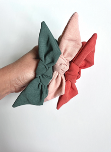 Linen Petite Knot Scrunchie | Multiple colors-scrunchies-Bardot Bow Gallery-Peacock Teal-Bardot Bow Gallery