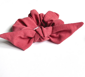 Linen Petite Knot Scrunchie | Multiple colors-scrunchies-Bardot Bow Gallery-Coral-Bardot Bow Gallery