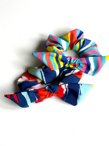 Stripes and Strokes Knot Scrunchie | Pop series-Bardot Bow Gallery-Beach Stripes-Bardot Bow Gallery