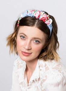 Spring Rose Crepe Scrunchie Headband-Headband-Bardot Bow Gallery-Bardot Bow Gallery