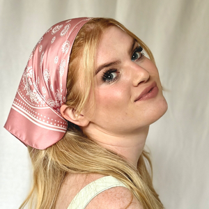 Bandana Paisley Headband | Satin Series | Hair Scarf-Headband-Bardot Bow Gallery-Rose-Bardot Bow Gallery