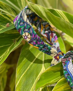 Tropics Effortless Scarf Headband | Tropical Floral Print | Crepe Chiffon | Luxury Designer Headband Scarf | Made to Order-Headband-Bardot Bow Gallery-Jade Tropics-Bardot Bow Gallery