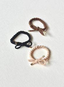 Beloved Bow Neutral Corded Hair Tie Set | Hair Tie Set | Bracelet Hair Tie | Set of 3-elastics-Bardot Bow Gallery-Bardot Bow Gallery