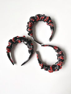 Bengals Knot Scrunchie and Scrunchie Headband | Cincinnati Bengals Printed Fabric | Cincy Spirit-Bardot Bow Gallery-Scrunchie Headband-Bardot Bow Gallery