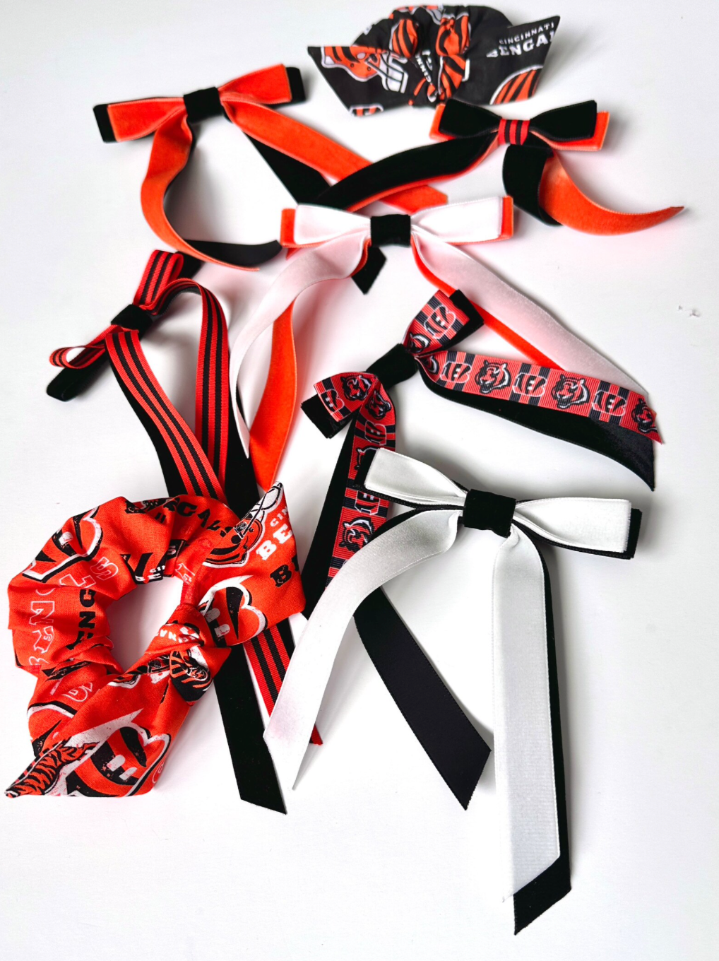 Cincinnati Bengals Bow Orange and Black Tiger Stripe Bow 