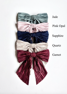 Pleated Satin Long Scarf | Wear Multiple Ways | Head Wrap - Weave It - Bow It - Wrap It - Braid It | Gifts for Her-Scarf-Bardot Bow Gallery-Garnet-Bardot Bow Gallery