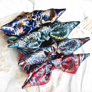 Paisley Oversize Knot Scrunchie | Paisley Series | Silky Smooth | Luxury Designer Hair Accessories | Hand Tied-knot scrunchie-Bardot Bow Gallery-Americana-Bardot Bow Gallery
