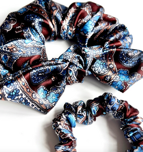 Paisley Oversize Knot Scrunchie | Paisley Series | Silky Smooth | Multiple Colors | Luxury Designer Hair Accessories | Handmade in USA-knot scrunchie-Bardot Bow Gallery-Sienna-Bardot Bow Gallery
