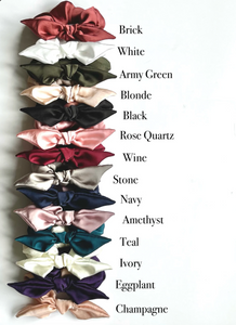 Silk Series Knot Scrunchie | Multiple Colors | Silky Chiffon | Oversize Knot Scrunchie | Sleeping Silk Scrunchie | Luxury Designer Hair Accessories | Handmade in USA-knot scrunchie-Bardot Bow Gallery-Brick-Bardot Bow Gallery