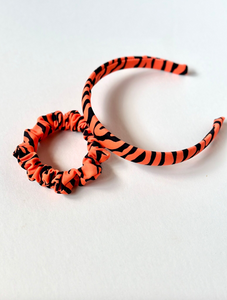 Bengals Tiger Tails Headband & Skinny Scrunchie | Black and Orange Stripes | Cincinnati Bengals-Bardot Bow Gallery-Headband & Skinny Scrunchie Set-Bardot Bow Gallery
