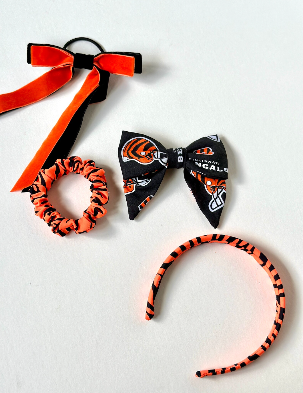 Bengals Bows, Black and Orange Bows