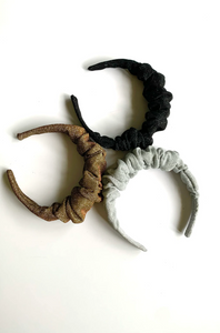 Tinsel Scrunchie Headband | Tinsel Collection | Luxury Designer Headbands | Made to Order-Headband-Bardot Bow Gallery-Black-Bardot Bow Gallery
