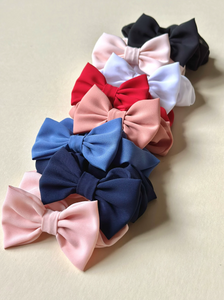 The Grace Bow | Chiffon Tuxedo Bow Scrunchie | Oversized Scrunchie | Chiffon | Multiple Colors | Luxury Designer Hair Accessories | Handmade in USA-scrunchie-Bardot Bow Gallery-Black-Bardot Bow Gallery