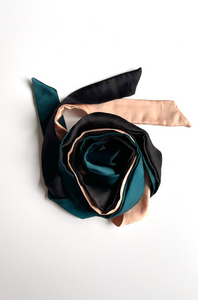 Silk Series Long Scarf | Wear Multiple Ways | Head Wrap - Weave It - Bow It - Wrap It - Braid It | Handmade-scarf-Bardot Bow Gallery-Black-Bardot Bow Gallery