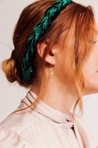 The Hayley Braided Headband | Featured in Vogue's Beauty Edit | Soft Headband | Luxury Designer Headbands | Made to Order-Headband-Bardot Bow Gallery-Emerald Green-Bardot Bow Gallery