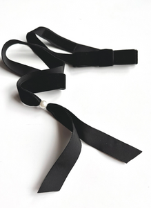 Tailored Bow Belt | Multi-Use Hair Ribbon | Ribbon Headband | Luxury Designer Hair Accessories | Made to Order-Hair Ribbon-Bardot Bow Gallery-Black-Bardot Bow Gallery