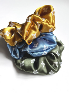 Retro Medallion Collection | Silky Satin Scrunchies | Floofy Oversize Scrunchie | Knot Scrunchie | Handmade-scrunchies-Bardot Bow Gallery-Fir-Floofy Scrunchie-Bardot Bow Gallery