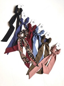 Gypsy Medley Scarf Scrunchie | Bow Scrunchie | Pony Scarf | 3-in-1 | Multi-Use Accessory | Luxury Designer Hair Accessory | Handmade in USA-scarf scrunchie-Bardot Bow Gallery-Bardot Bow Gallery