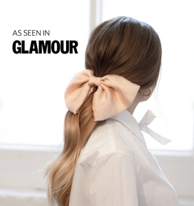 Silk Statement Bow | As Seen in Glamour Beauty Edit | Oversize Silk Series | Multiple Colors | Bow Barrette | Luxury Designer Hair Accessories | Handmade in USA-Hair Bow-Bardot Bow Gallery-Black-Medium Barrette-Bardot Bow Gallery