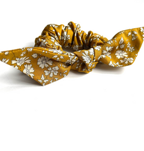 Floral Petite Knot Scrunchies | Liberty London Cotton | Colorful Florals | Fine Hair Scrunchies | Luxury Fabric Scrunchies-knot scrunchie-Bardot Bow Gallery-Honey Floral-Bardot Bow Gallery