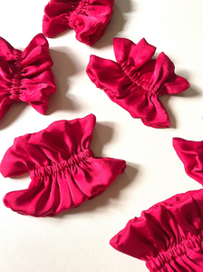 Ruffle Silk Series Scrunchie | Multiple Colors | Unique Design | Handmade | Luxury Designer Hair Accessories | Handmade in USA-scrunchie-Bardot Bow Gallery-Ruby-Bardot Bow Gallery
