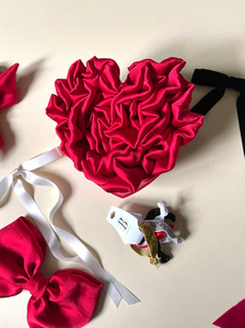 Ruffle Silk Series Scrunchie | Multiple Colors | Unique Design | Handmade | Luxury Designer Hair Accessories | Handmade in USA-scrunchie-Bardot Bow Gallery-Rose Quartz-Bardot Bow Gallery