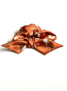 Retro 70s Oversize Knot Scrunchie | Modern Bohemia Collection | Luxury Designer Hair Accessories | Handmade-knot scrunchie-Bardot Bow Gallery-Farrah Floral-Bardot Bow Gallery