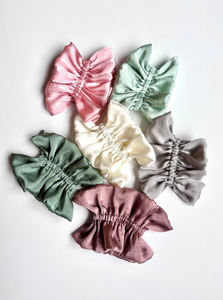 Ruffle Silk Series Scrunchie | Silky Satin Chiffon | Luxury Designer Hair Scrunchies | Handmade-scrunchie-Bardot Bow Gallery-Jade-Bardot Bow Gallery