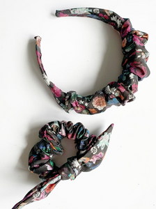 Liberty Cotton Petite Knot Scrunchies | Parisian Series | Colorful Floral Prints | Thin Hair Scrunchies | Luxury Fabric Scrunchies | Handmade in Cincinnati-knot scrunchie-Bardot Bow Gallery-June Blooms-Bardot Bow Gallery