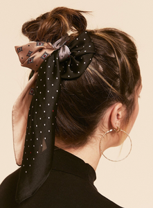 Retro Medallion Satin Series Skinny Scarves | Hair Scarf | Neckerchief | Braid Scarf | SIlky Hair Accessories-scarf-Bardot Bow Gallery-Bronze-Bardot Bow Gallery