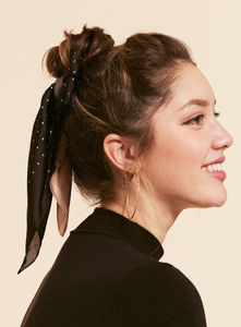 Retro Medallion Satin Series Skinny Scarves | Hair Scarf | Neckerchief | Braid Scarf | SIlky Hair Accessories-scarf-Bardot Bow Gallery-Bronze-Bardot Bow Gallery