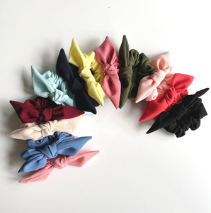 Petite Crepe Knot Scrunchie | Bow Scrunchie | Multiple Colors | Hand Tied-scrunchie-Bardot Bow Gallery-Black-Bardot Bow Gallery
